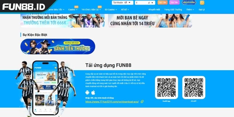 Tải app FUN88 cho hệ điều hành Android